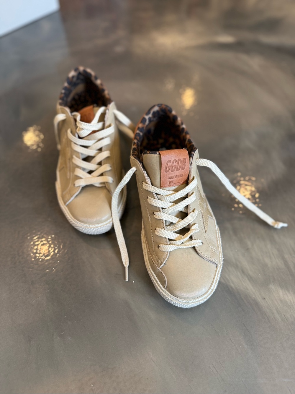 Golden Goose Women’s Kids Lace-Up Sneakers with Leopard Lining - Picture 2 of 13